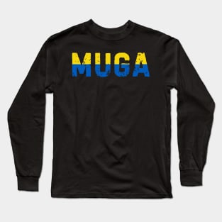 MUGA Make Ukraine Great Again Ukraine Flag Vintage Long Sleeve T-Shirt